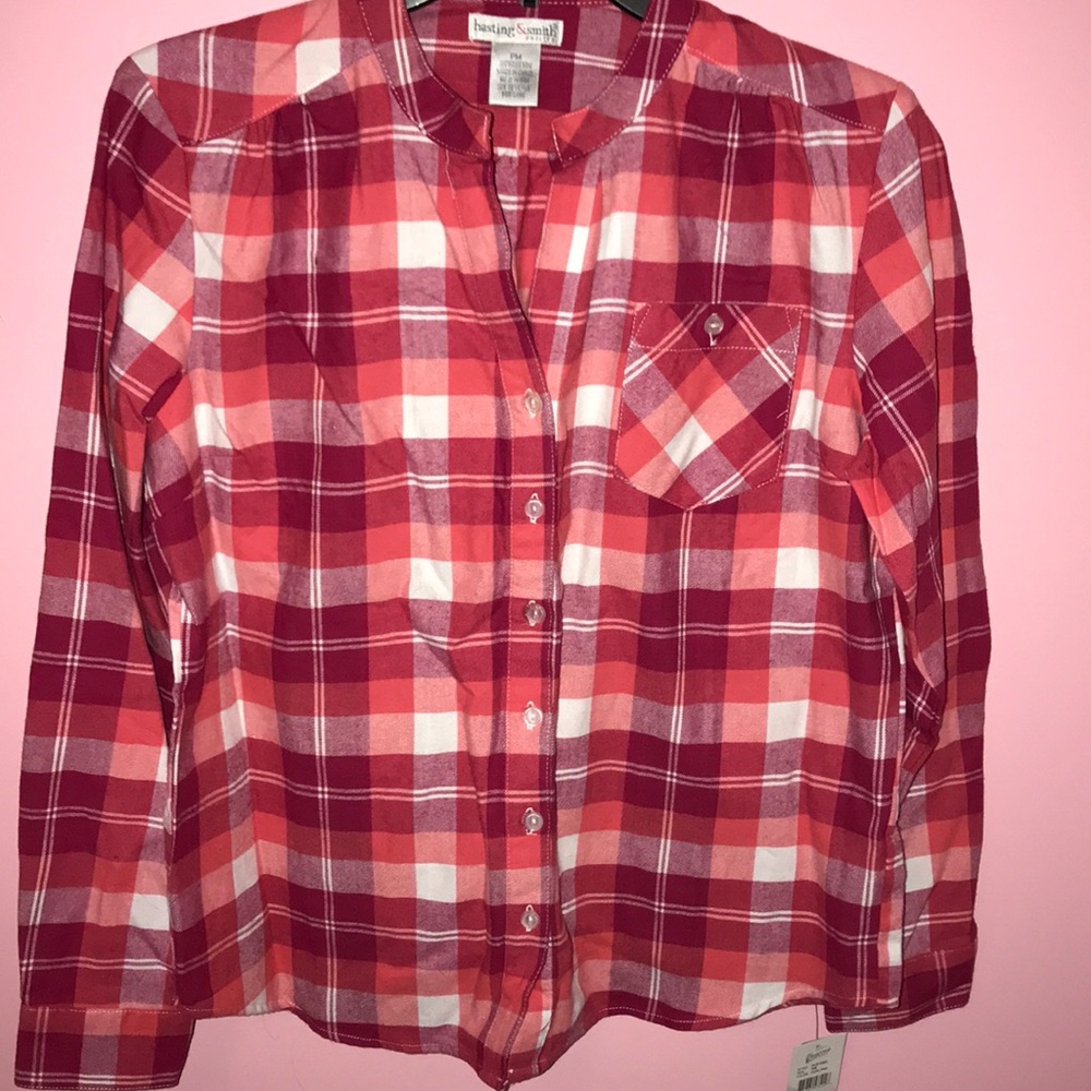 NWT pink and orange flannel